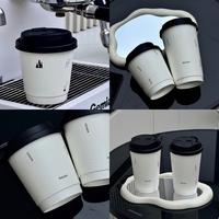 Gobelets en papier kraft brun à double paroi de 90 mm, gobelets à café jetables à fond plat, gobelets à emporter personnalisés