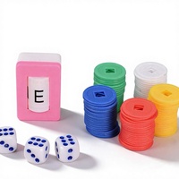Accessoires de Mahjong Américain GemJoy avec Instructions en Anglais, Jetons de Distributeur en Cristal/Plastique/Caoutchouc, Dés, Manuel d'Instructions, Carte de Score