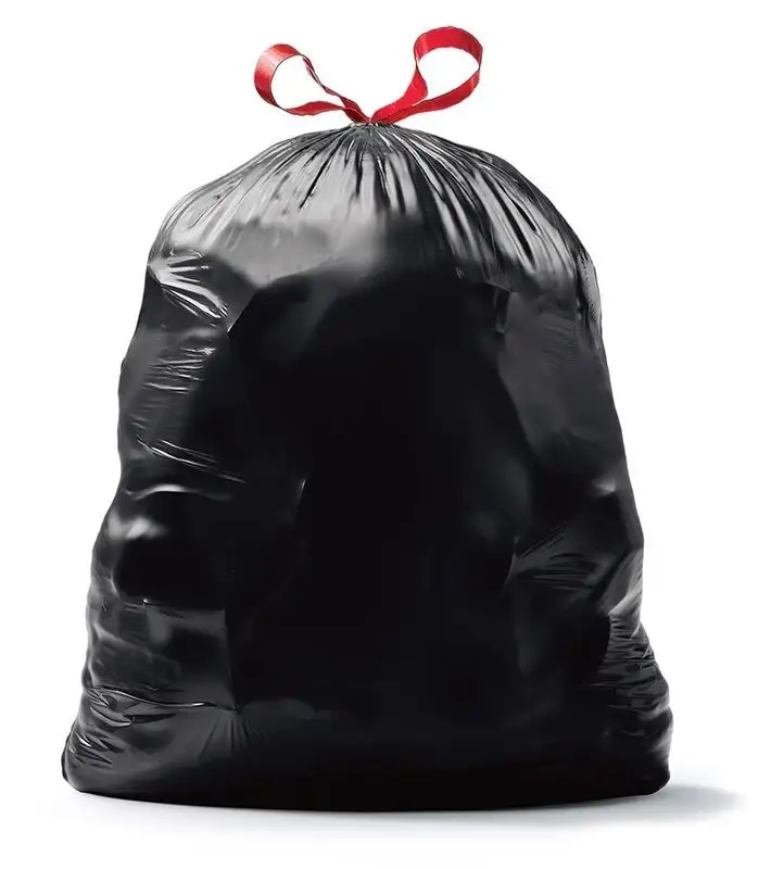 Black Trash bag Fold Custom Black Roll Manufacturers Black Plastic 55 Gallon drawstring Biodegradable Trash Bag