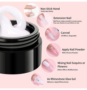 Gel UV en résine solide non toxique pour <span class=keywords><strong>extension</strong></span> d'ongles, longue durée, durcissement par lampe LED/UV, <span class=keywords><strong>semi</strong></span>-<span class=keywords><strong>permanent</strong></span>, style français, sculpture florale, nail art - Product Image 4