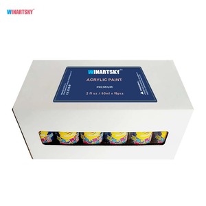 Pintura Acrílica a Base de Agua de 60 ml en 18 Colores para Niños - Pintura de Alta Pigmentación para Manualidades, Personalizable para Lienzo, Vidrio y Papel - Product Image 2