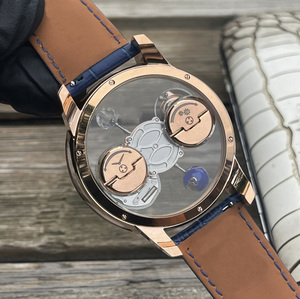 Montre mécanique de luxe pour homme, cadran orbital, mouvement flottant, style tourbillon, logo personnalisé OEM - Product Image 5