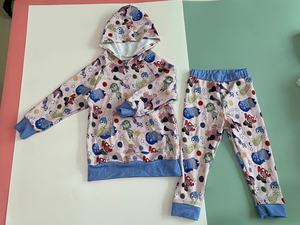 Ensemble 2 pièces de survêtement et pantalon en coton éponge de bambou pour enfants, style occidental, pour <span class=keywords><strong>Halloween</strong></span>, pour bébés garçons, avec sweats à capuche - Product Image 4