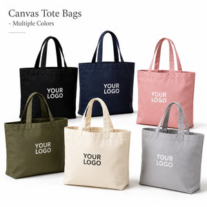 Custom Logo Heavy Duty Canvas Tote <b>Bag</b> Reusable Cotton Shopping <b>Bag</b> With Multi Size Options And Vibrant Color For Wholesale - Product Image 1