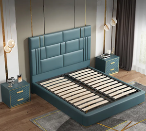 Struttura del letto in metallo con piattaforma queen con struttura del letto matrimoniale in stile indiano letto con piattaforma interamente in legno con <span class=keywords><strong>testiera</strong></span> nera in rattan stile bali - Product Image 2