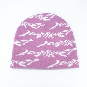 Warm Knitted Hat Custom Printed <strong>Winter</strong> All Over Print Graphic Skull Cuffless Beanie - Product Image 2