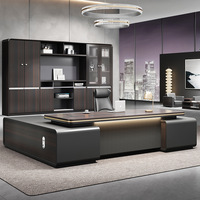 Ensemble de table et de chaises de bureau en bois modulaire en forme de L, style moderne simple et luxueux, pour usage commercial