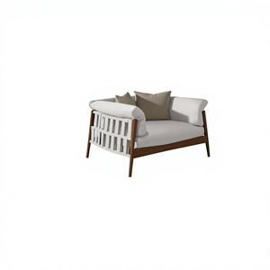 Midcentury Modern Wood Armchair With Tapered Legs And <b>Foam</b> Cushion For Living Room - Product Image 1