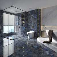 Carreaux de sol en porcelaine noire et bleue Foshan Roma 90x180cm, pierre frittée, absorption d'eau de 0,5%, blanc, pleine masse, sûrs, non toxiques