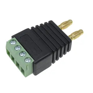 High Quality Audio Adaptor Gold Plated 2mm Double Banana Connector Plug Terminal Adaptor for CCTV Camera & Audio & Router