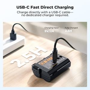 แบตเตอรี่กล้อง K&F Concept สำหรับ <span class=keywords><strong>Nikon</strong></span> Z5 Z5II Z6 Z6II ชุด <span class=keywords><strong>2</strong></span> ก้อน ความจุ 2520mAh รุ่น <span class=keywords><strong>Nikon</strong></span> EN-EL15 แบบชาร์จได้ ชนิด Type-C สำหรับกล้องดิจิตอล - Product Image 2