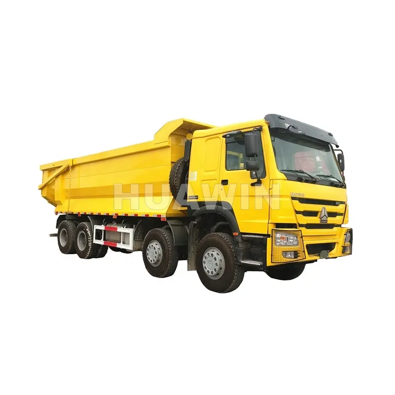 Caminhão de tipper howo a7 8x4 com corpo de descarga em formato de u para uso de mineração