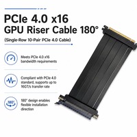 Câble Riser pour Carte Graphique PCIe 4.0 X16 pour Châssis ITX, Cordon d'Extension à 180 Degrés, Haute Vitesse 32 Go/s, Cœur en Cuivre Blindé