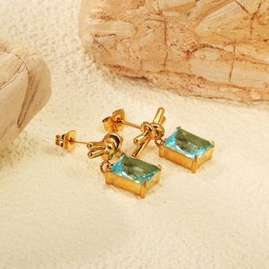 <b>Stud</b> <b>Earrings</b> Geometric Shape Blue Crystal Gold <b>Silver</b> Pearl Hoop Everyday Wear - Product Image 3