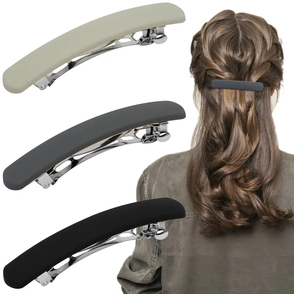 Barrettes à cheveux pour femmes accessoires grande épingle à cheveux française pinces à cheveux rétro fermoir, motif solide