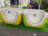 Baignoire rectangulaire moderne en acrylique pour bébé avec bain à remous intérieur autoportant et portable de massage avec design transparent et écologique