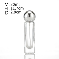 Flacon de parfum en verre carré de 30ml Flacon pulvérisateur transparent avec couvercle à rouleau de couleur