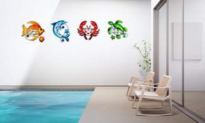 Décoration murale poisson en métal, tortue <span class=keywords><strong>de</strong></span> <span class=keywords><strong>mer</strong></span> et crabe Art <span class=keywords><strong>salle</strong></span> <span class=keywords><strong>de</strong></span> <span class=keywords><strong>bain</strong></span> décor dauphin décoration murale ferme et art mural extérieur coloré - Product Image 4