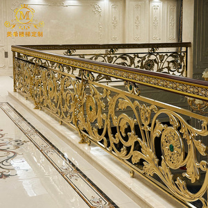 Rampe d'escalier extérieure durable au design moderne en laiton et <span class=keywords><strong>aluminium</strong></span>, fixation au sol pour <span class=keywords><strong>balcon</strong></span>, peinte, pour hôtels, marque MEIXI - Product Image 2