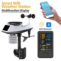 Jam Digital dengan layar warna, WiFi stasiun cuaca pintar dengan layar warna, pengukur suhu, kelembaban, arah kecepatan angin-mendukung OEM