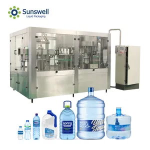 Zhangjiagang Sunswell Volledige Automatische Huisdier Plastic Gebotteld Pure Handleiding Water Bottelen Machine Japan