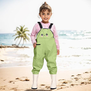 TOPIND Cuissardes de pêche pratiques en PVC pour enfants étanches avec poche pratique - Product Image 1