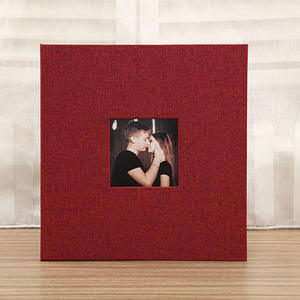 Cubierta de lino DIY autoadhesivo álbum de fotos de memoria para álbum de recortes para 4*6 imagen 8*10 imagen para regalos de cumpleaños del Día de San Valentín - Product Image 5