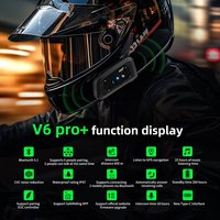 Casque d'intercom pour moto EJEAS V6 PRO BT avec interphone 800m, commutation pour 6 motards, talkie-walkie, réduction de bruit CVC