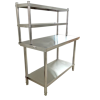 Table de travail commerciale en acier inoxydable 201/304 à haute capacité de vente, étagère de rangement pour cuisine et restaurant, capacité de charge de 300 kg/m