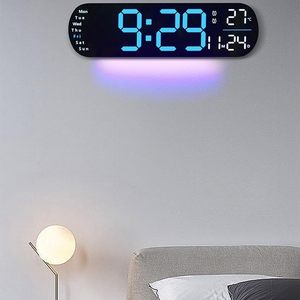 Large Screen <b>LED</b> <b>Wall</b> <b>Clock</b> Multifunction Display Temperature Date Week Timer Remote Control for Living Room - Product Image 5