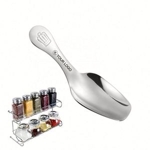 Custom LOGO Crown Short Handle Silver <b>Mirror</b> Polish Stainless Steel Mini Feed Spoon <b>Small</b> Scoop for Canisters and Jars Giveaways - Product Image 1