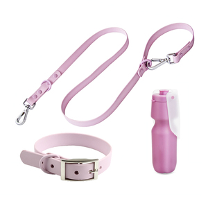 Conjunto de Collar y correa para perro, impermeable, con logotipo personalizado de PVC, estampado de nailon, Collar para perro resistente al agua con anillo de doble hebilla D - Product Image 2