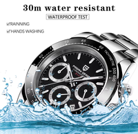 Pagani Design 1644 Montres de poignet pour homme en acier inoxydable avec diamant et chronographe à quartz