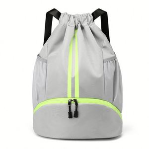 Sac de basketball haut de gamme 32x47cm OEM ODM avec séparation sec/humide, sac de sport à cordon pour activités extérieures et volleyball - Product Image 6