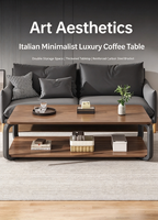 Table basse, table basse compacte pour appartement, maison ou bureau, table basse carrée simple à double niveau pour location.