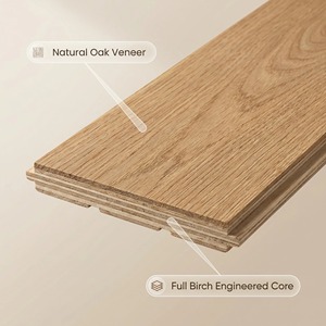 Suelo de Madera de <span class=keywords><strong>Roble</strong></span> Blanco Certificado E0, Resistente al Desgaste, de Abedul, en Tablas Grandes de 1910X192X14.5/1.2mm, para Sala de Estar - Product Image 4