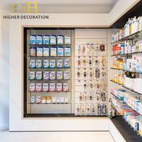 Étagères murales personnalisées pour pharmacie, comptoir de pharmacie en marbre de luxe, vitrine de présentation pour pharmacie, mobilier de pharmacie