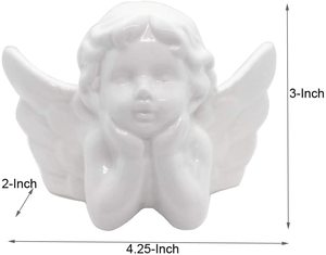 Statue d'ange pour bébé, Sculpture <span class=keywords><strong>de</strong></span> petit enfant, Figurine en porcelaine, ailes, jardin <span class=keywords><strong>de</strong></span> maison - Product Image 5