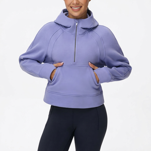 Sudadera con Capucha para Mujer, con Cierre de Cremallera, Bolsillos de Forro Polar, Transpirable, Impermeable, 100% Algodón, para Invierno - Product Image 1