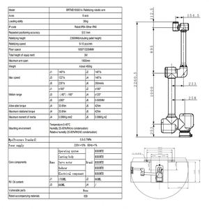 Automatice su Paletización con el Brazo Robótico Móvil Motorizado BRTMD193001A PLC. Capacidad de 30 kg, Longitud del brazo 1850 mm, Clasificación IP54. Carga útil - Product Image 3