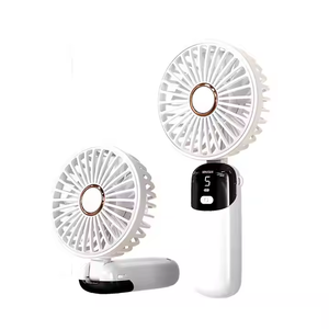 Ventilateur portable pliable à affichage numérique, 5 vitesses, mini-ventilateur de bureau pour le voyage, le bureau et l'extérieur – Vente en gros usine - Product Image 1