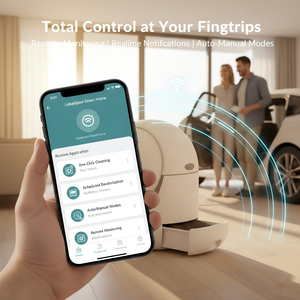 Lussuosa Lettiera Intelligente <span class=keywords><strong>per</strong></span> <span class=keywords><strong>Gatti</strong></span> con Controllo Wi-Fi e App, Autopulente, Controllo Odori, Grande Capacità <span class=keywords><strong>per</strong></span> Più <span class=keywords><strong>Gatti</strong></span> - Product Image 6