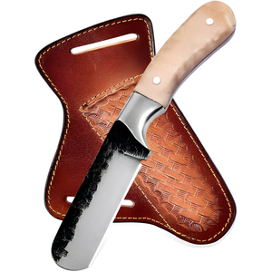 Couteaux de cowboy de qualité industrielle OEM à prix abordable avec étui en cuir - Couteau de boucher en acier raspé fait main de 8 pouces - Lame fixe EDC - Product Image 1