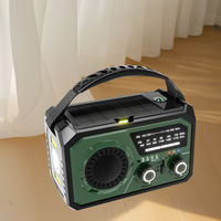 Radio Darurat Internet Senter LED untuk Berkemah 16000mAh Tenaga Surya Engkol Tangan AM/FM/WB Fungsi SOS Radio Cuaca Portabel