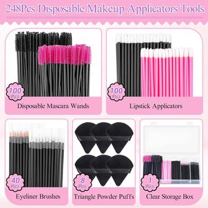 Kit de 308 applicateurs de maquillage jetables : tampons triangulaires, brosses à mascara et pinceaux <span class=keywords><strong>lèvres</strong></span>/eye-liner <span class=keywords><strong>pour</strong></span> maquilleurs professionnels et usage des cils - Product Image 3