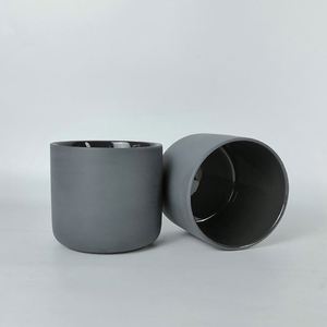 Matte Black <b>Empty</b> Ceramic Candle <b>Jar</b> Cylindrical Votive Holder for Home Decoration - Product Image 6