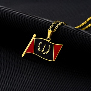 Trendy Stainless Steel Fashion <b>Choker</b> Necklace National Flag Pendant Country Map National Waving FlagJewelry for Men Women Gift - Product Image 3