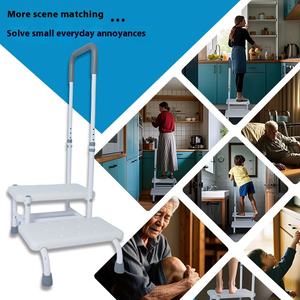 Guangdong soins à domicile personnes âgées tabouret auxiliaire à deux étapes tabouret de chevet repose-pieds haut pour bain réadaptation thérapie fournitures - Product Image 2