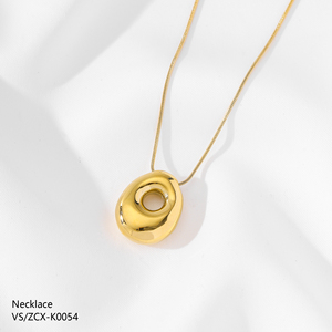 Collier pour femme avec pendentif lettre en <span class=keywords><strong>acier</strong></span> <span class=keywords><strong>inoxydable</strong></span> 304 plaqué or 18 carats, étanche, vente en gros, <span class=keywords><strong>fournisseur</strong></span> de bijoux fantaisie - Product Image 1