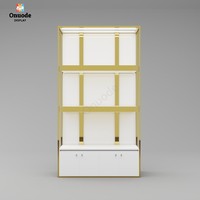 Vitrine de perruque de luxe avec éclairage LED | Vitrine haut de gamme en métal et en verre pour perruques dans les magasins de détail et les salons de beauté